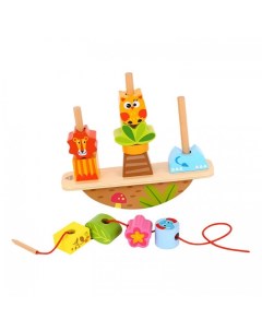 Деревянная игрушка Развивающая игра баланс Животные со шнуровкой Tooky toy