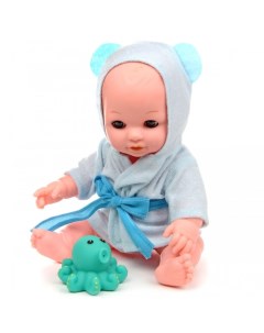 Кукла Пупс в голубом халатике с аксессуарами и звуками 30 см Lisa jane