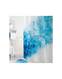 Шторы для ванн полиэстер Digital Printed Blue Squares 180х200 см Tropikhome