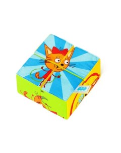 Развивающая игрушка мягкая Кубики Три кота Собери Карамельку Мякиши