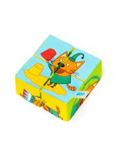 Развивающая игрушка мягкая Кубики Три кота Собери Компота Мякиши