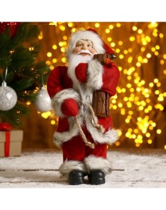 Дед Мороз в красной шубке с брёвнышком 29 см Зимнее волшебство