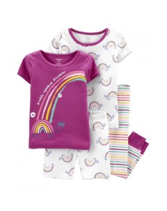 Пижама для девочки с радугой 4 предмета Carter`s