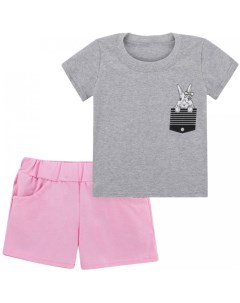 Костюм для девочки Кролик в кармане футболка шорты Babycollection