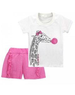 Костюм для девочки Жираф футболка шорты Babycollection