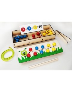 Развивающая игрушка Игровой набор Собери гусеницу 35 элементов Крона