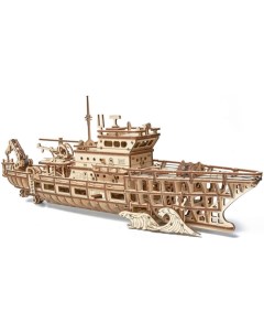 Механическая деревянная сборная модель Исследовательская Яхта Wood trick