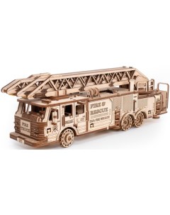 Сборная модель деревянная 3D Ewa Пожарная машина с лестницей Eco wood art
