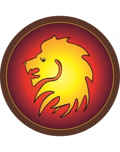 Круглый щит Голова льва Древо игр