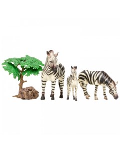 Набор фигурок Мир диких животных Семья зебр 5 предметов Masai mara