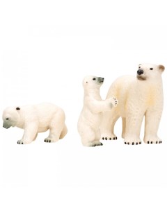 Набор фигурок Мир морских животных Белая медведица и медвежата 3 предмета Masai mara