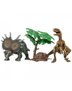 Набор Динозавры и драконы для детей Мир динозавров Велоцираптор Стиракозавр Masai mara