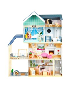 Деревянный кукольный домик Мэделин Авенью с мебелью 28 предметов Paremo