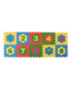 Игровой коврик Мягкий пол универсальный Цифры 10 деталей 33x33 см Экопромторг