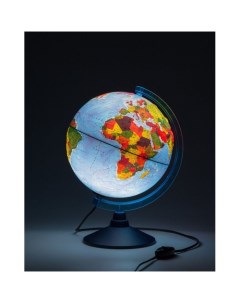Глобус Земли физико политический рельефный с подсветкой D 250 мм Globen