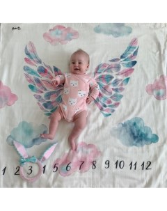 Пеленка для фото Розовые крылья 120х120 см Mamsis