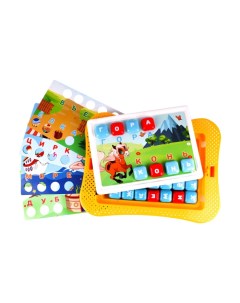 Развивающая игрушка Мозаика с цветными шаблонами и кнопками буквами в коробке 35 элемента Т8218 Технок
