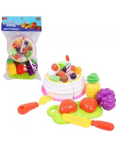 Игровой набор Помогаю маме Торт и фрукты для резки 26 предметов Abtoys