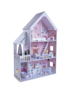 Деревянный кукольный домик Стейси Авенью с мебелью 15 предметов Paremo