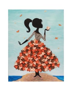 Мозаика из пайеток на холсте Девочка с бабочками МХ 22 Волшебная мастерская
