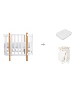 Кроватка трансформер Mommy Lux с матрасом Mommy Lux 90х70 см и бортиком в кроватку Happy baby