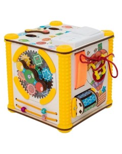 Деревянная игрушка Бизиборд Кубик развивающий Смайлики на воздушном шаре Evotoys