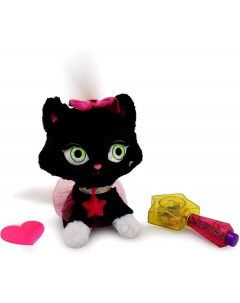 Мягкая игрушка Плюшевый Черный Котенок со светящимися блестками 20 см Shimmer stars