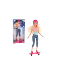 Кукла Lucy На прогулке со скейтбордом и шлемом Defa