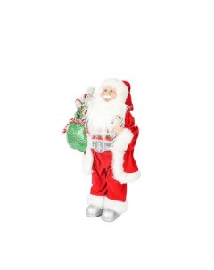 Дед Мороз в красной шубке с подарками и конфетой 30 см Maxitoys