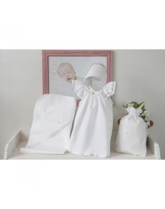 Комплект для крещения девочки платье чепчик пеленка мешочек Pituso