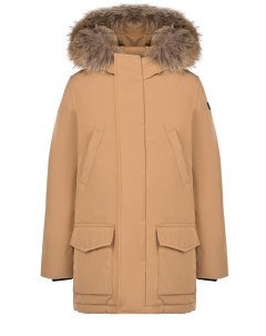 Коричневое пальто с накладными карманами детское Il gufo