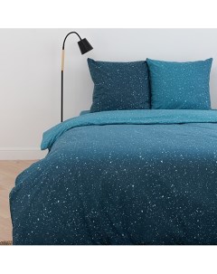 Комплект из поплина 1 5 спальный Звездное небо синий Инсантрик