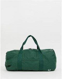Зеленая сумка дафл с логотипом в винтажном стиле vintage Fred perry