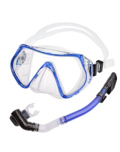 Набор для плавания взрослый маска трубка Силикон E39234 синий Sportex