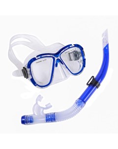 Набор для плавания взрослый маска трубка ПВХ E39228 синий Sportex