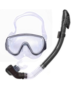 Набор для плавания взрослый маска трубка силикон E33176 8 черный Sportex