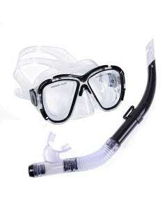 Набор для плавания взрослый маска трубка ПВХ E39227 черный Sportex