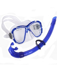Набор для плавания взрослый маска трубка ПВХ E39230 синий Sportex