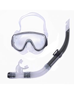 Набор для плавания взрослый маска трубка ПВХ E39223 черный Sportex