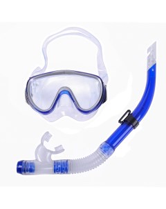 Набор для плавания взрослый маска трубка ПВХ E39224 синий Sportex