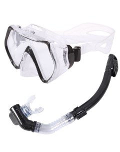 Набор для плавания взрослый маска трубка Силикон E39233 черный Sportex