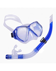 Набор для плавания взрослый маска трубка силикон E39221 синий Sportex