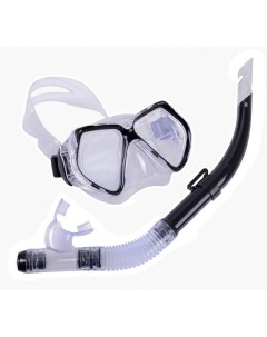 Набор для плавания взрослый маска трубка силикон E39222 черный Sportex