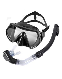 Набор для плавания взрослый маска трубка Силикон E39232 черный Sportex