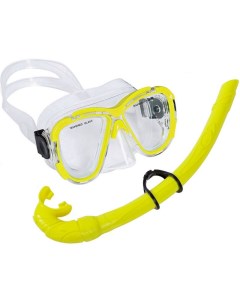 Набор для плавания взрослый маска трубка ПВХ E39231 желтый Sportex