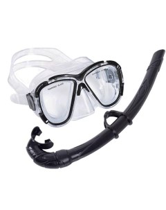 Набор для плавания взрослый маска трубка ПВХ E39229 черный Sportex