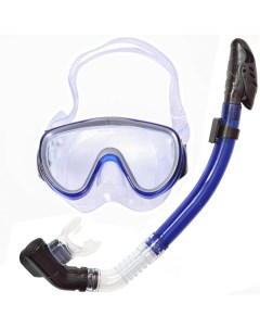 Набор для плавания взрослый маска трубка силикон E33176 1 синий Sportex