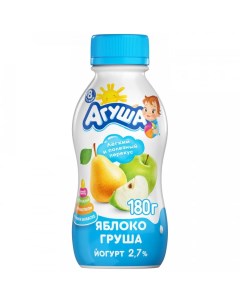 Йогурт питьевой Яблоко груша 2 7 с 8 месяцев 180 г Агуша