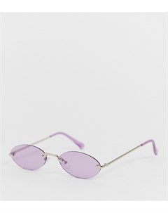 Фиолетовые солнцезащитные очки без оправы New look