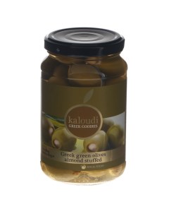 Оливки зеленые с миндалем 200 г Kaloudi